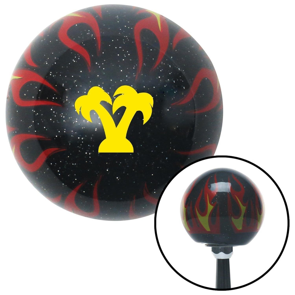  [AUSTRALIA] - American Shifter 294373 Shift Knob (Yellow Palm Trees Black Flame Metal Flake with M16 x 1.5 Insert)