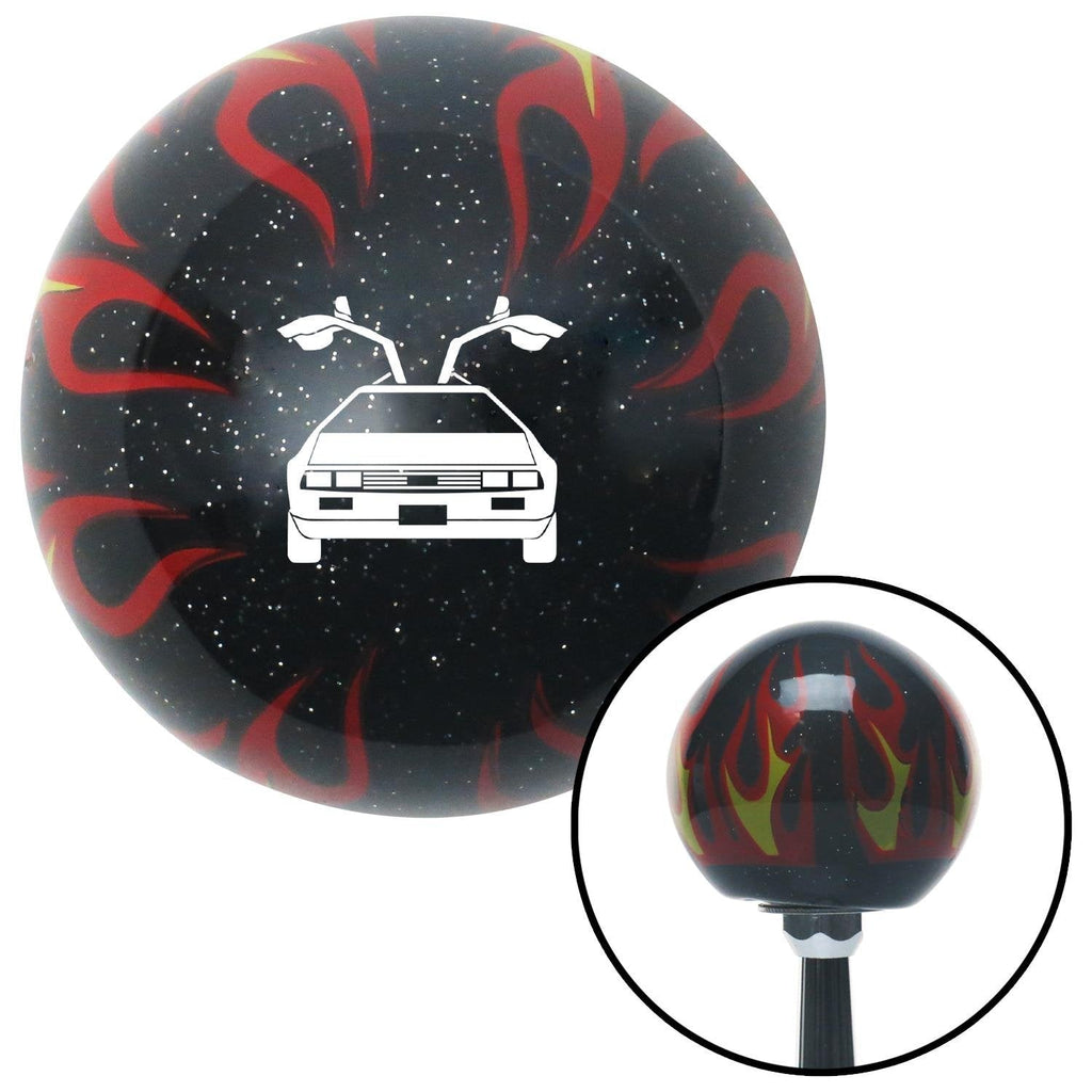  [AUSTRALIA] - American Shifter 294493 Shift Knob (White Delorean Black Flame Metal Flake with M16 x 1.5 Insert)