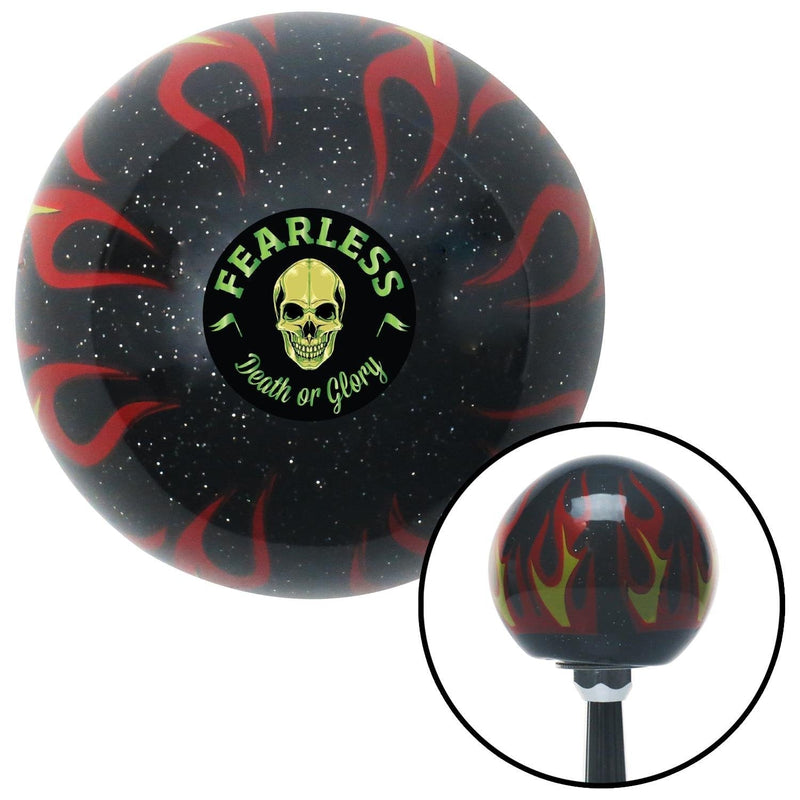  [AUSTRALIA] - American Shifter 294541 Shift Knob (Fearless Death or Glory Black Flame Metal Flake with M16 x 1.5 Insert)