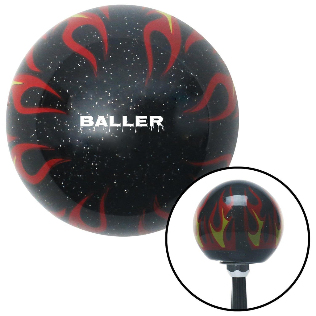  [AUSTRALIA] - American Shifter 294893 Shift Knob (White Baller Black Flame Metal Flake with M16 x 1.5 Insert)