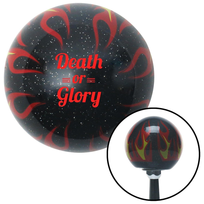  [AUSTRALIA] - American Shifter 294921 Shift Knob (Red Death Or Glory Black Flame Metal Flake with M16 x 1.5 Insert)