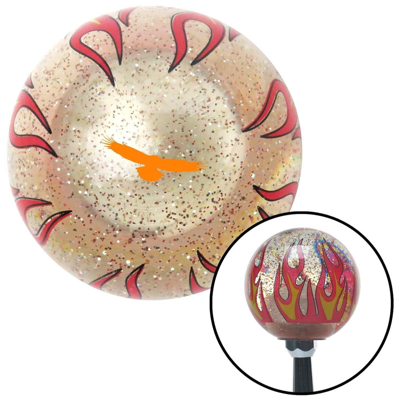  [AUSTRALIA] - American Shifter 295189 Shift Knob (Orange Eagle Flying Clear Flame Metal Flake with M16 x 1.5 Insert)