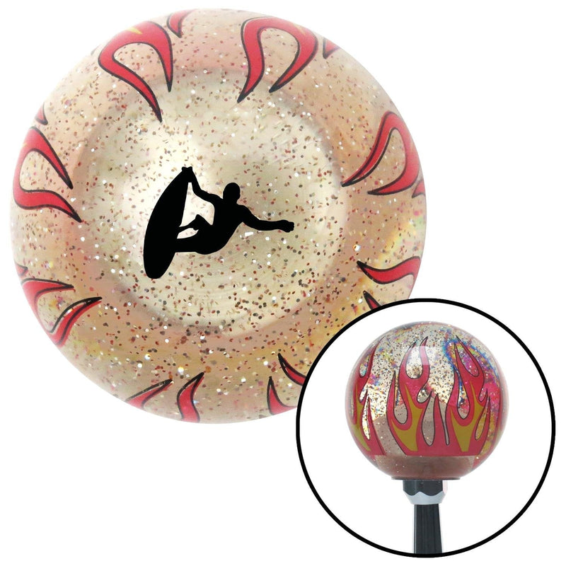  [AUSTRALIA] - American Shifter 295317 Shift Knob (Black Surfer Catching A Wave Clear Flame Metal Flake with M16 x 1.5 Insert)