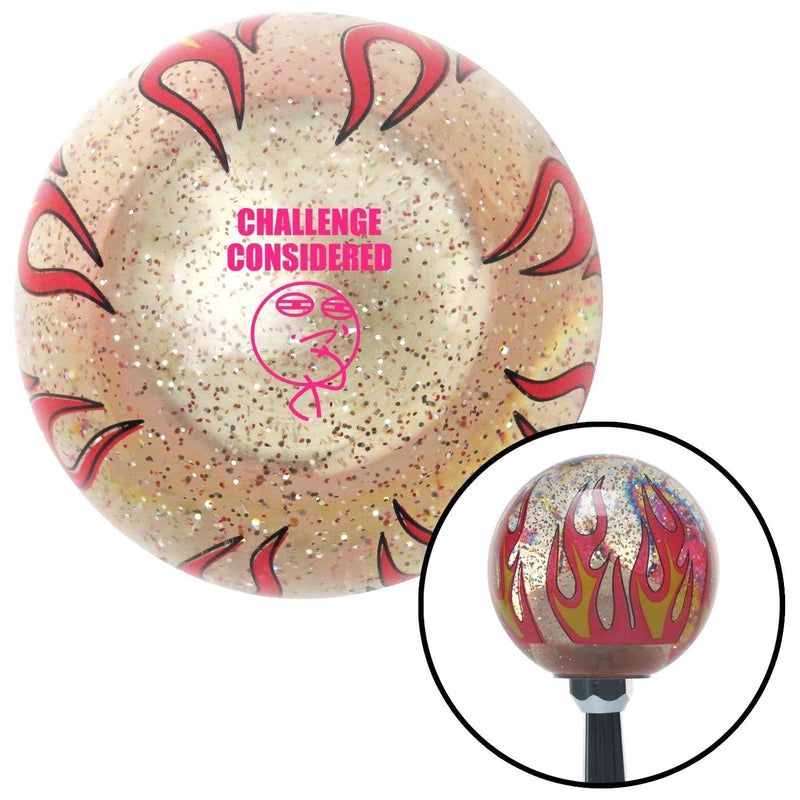  [AUSTRALIA] - American Shifter 295369 Shift Knob (Pink Challenge Considered Clear Flame Metal Flake with M16 x 1.5 Insert)