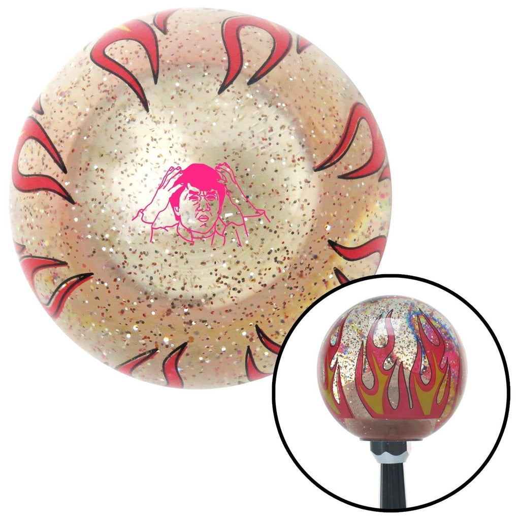  [AUSTRALIA] - American Shifter 295385 Shift Knob (Pink Jackie Chan Clear Flame Metal Flake with M16 x 1.5 Insert)