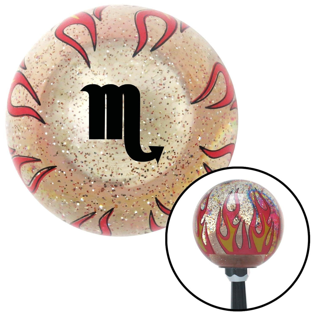  [AUSTRALIA] - American Shifter 295661 Shift Knob (Black Scorpio Clear Flame Metal Flake with M16 x 1.5 Insert)