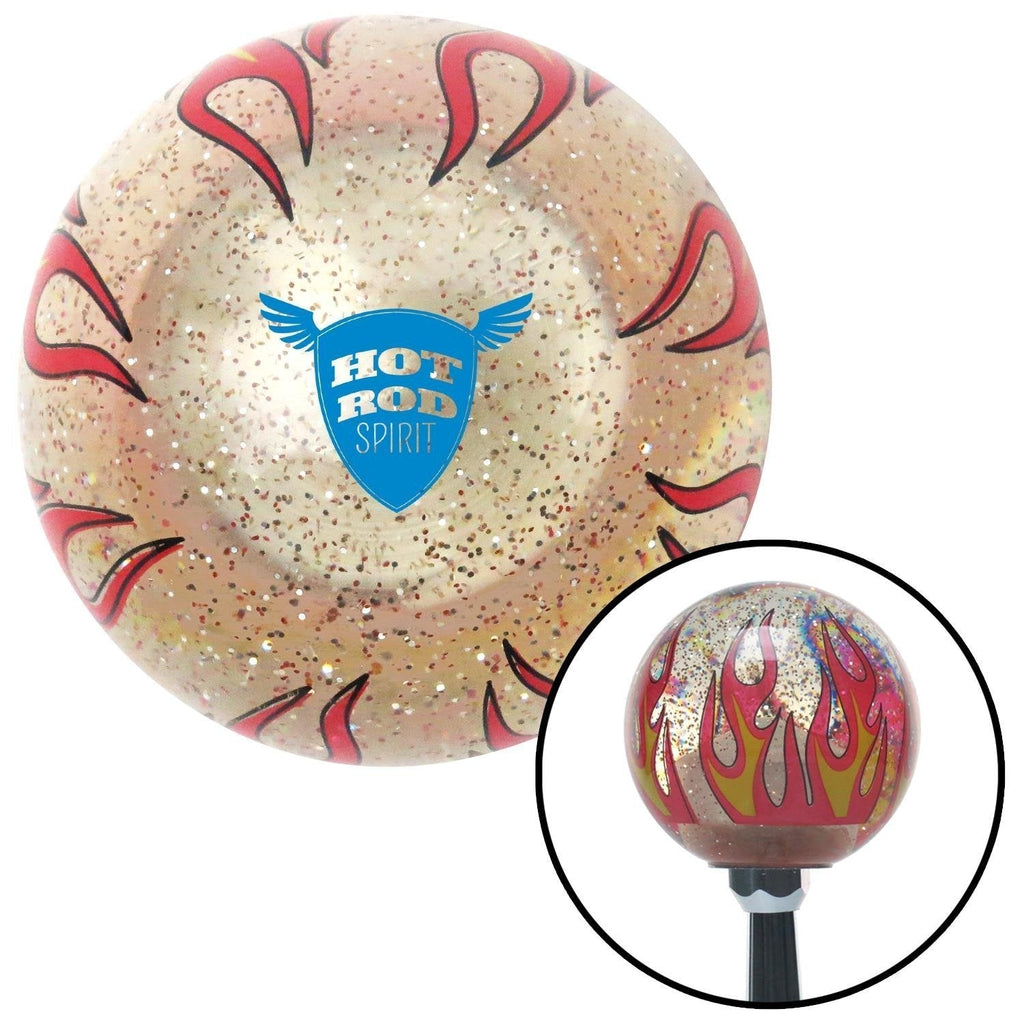  [AUSTRALIA] - American Shifter 295757 Shift Knob (Blue Hot Rod Spirit Clear Flame Metal Flake with M16 x 1.5 Insert)