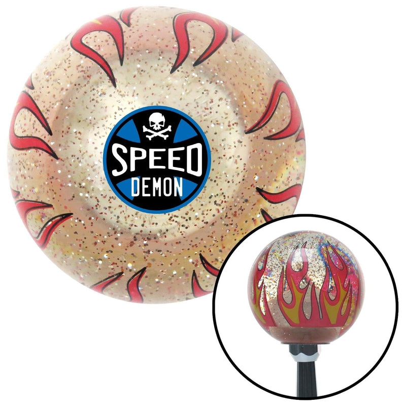  [AUSTRALIA] - American Shifter 295765 Shift Knob (Speed Demon Blue Clear Flame Metal Flake with M16 x 1.5 Insert)