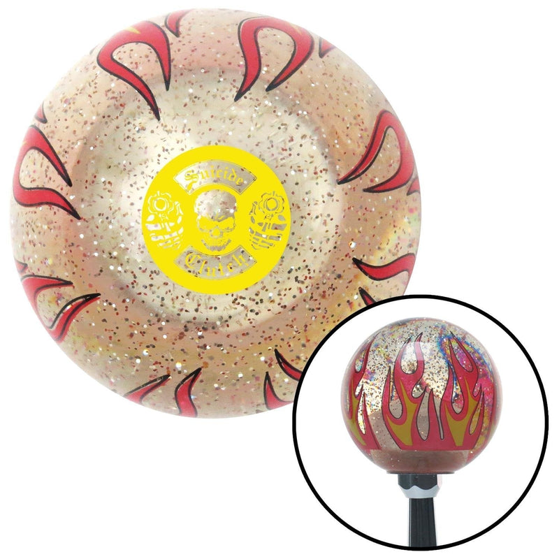  [AUSTRALIA] - American Shifter 295773 Shift Knob (Yellow Suicide Clutch Clear Flame Metal Flake with M16 x 1.5 Insert)