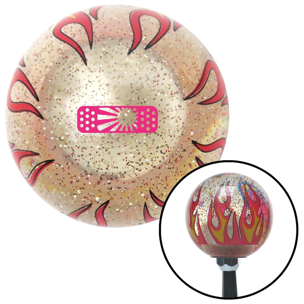  [AUSTRALIA] - American Shifter 295833 Shift Knob (Pink JDM Band-Aid Single Clear Flame Metal Flake with M16 x 1.5 Insert)