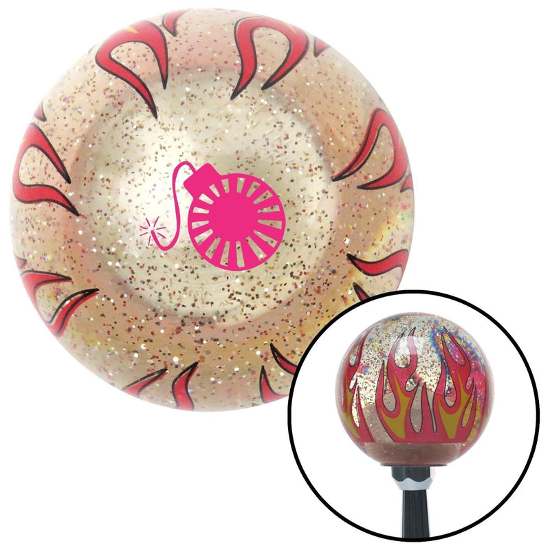  [AUSTRALIA] - American Shifter 295857 Shift Knob (Pink Rising Sun Bomb Clear Flame Metal Flake with M16 x 1.5 Insert)