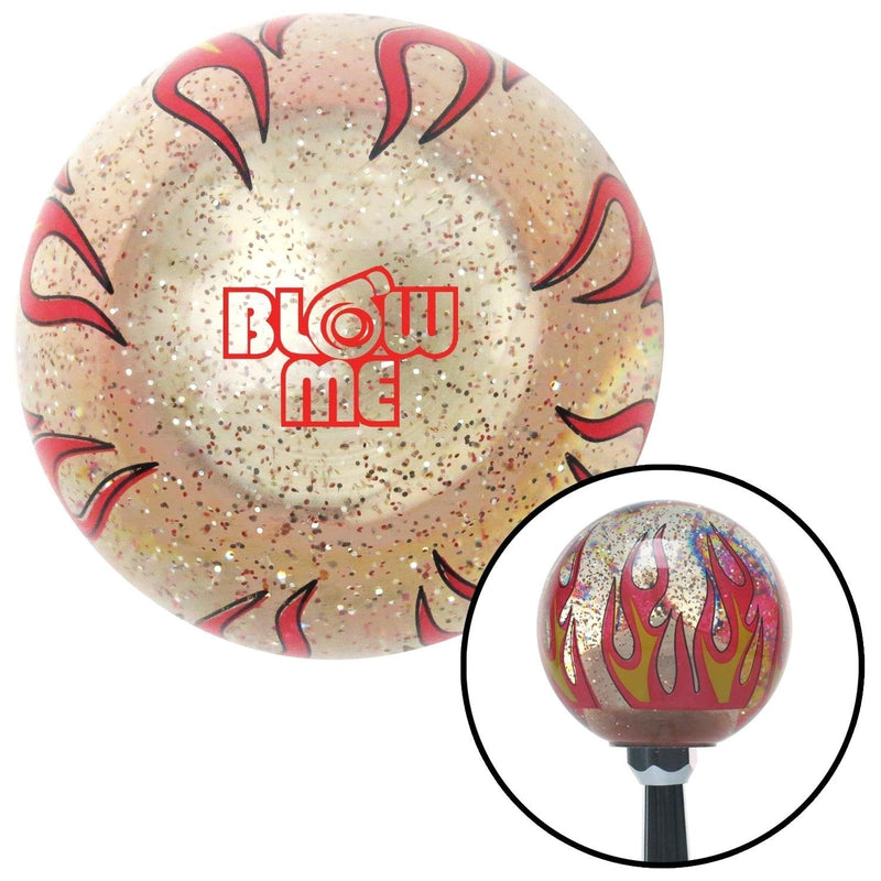  [AUSTRALIA] - American Shifter 296169 Shift Knob (Red Blow Me Clear Flame Metal Flake with M16 x 1.5 Insert)