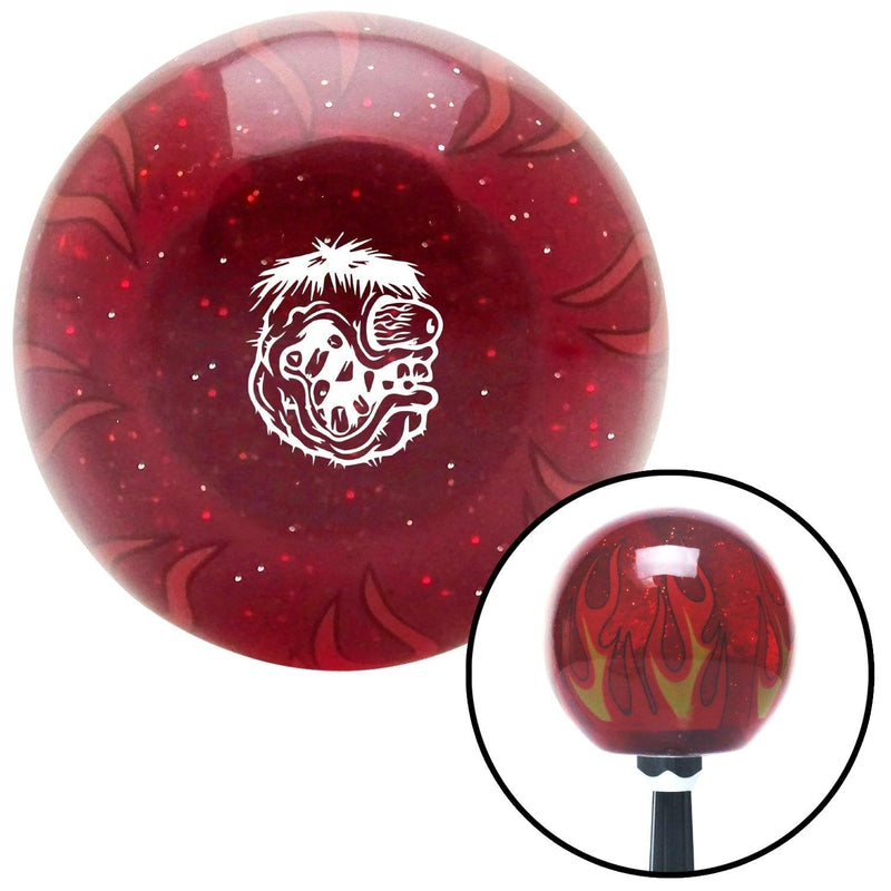  [AUSTRALIA] - American Shifter 297005 Shift Knob (White Monster Head Red Flame Metal Flake with M16 x 1.5 Insert)