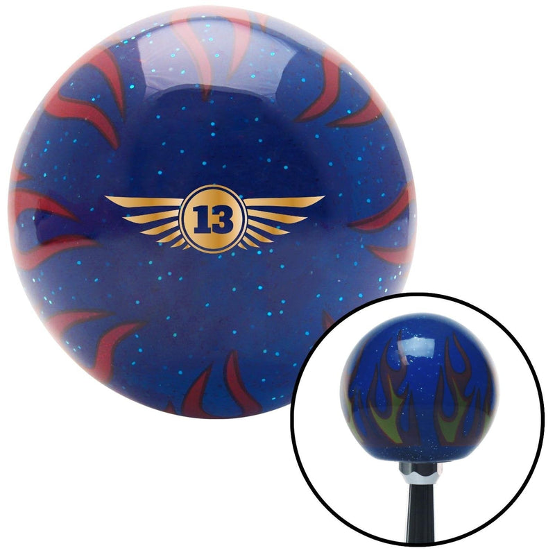  [AUSTRALIA] - American Shifter 298705 Shift Knob (Wings 13 Blue Flame Metal Flake with M16 x 1.5 Insert)