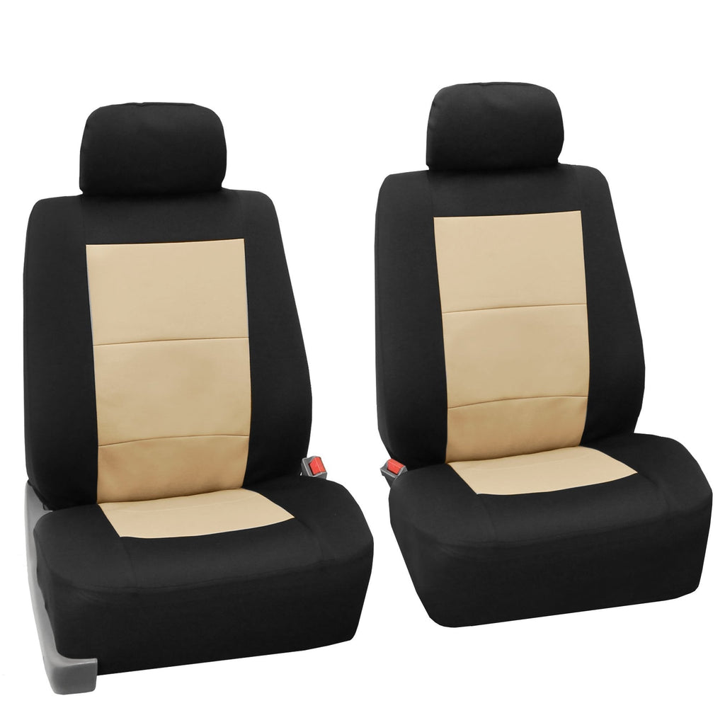  [AUSTRALIA] - FH Group FB085102 Premium Waterproof Seat Covers (Beige) Front Set – Universal Fit for Cars Trucks & SUVs