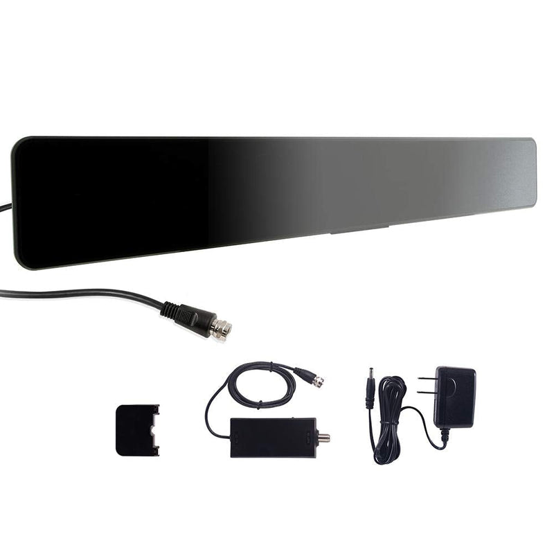  [AUSTRALIA] - GE Indoor Amplified Digital HD TV Antenna, Modern Bar Design, Long Range Amplifier Signal Booster, Supports 4K 1080p VHF UHF HDTV, Smart TV Compatible, Black, 33691