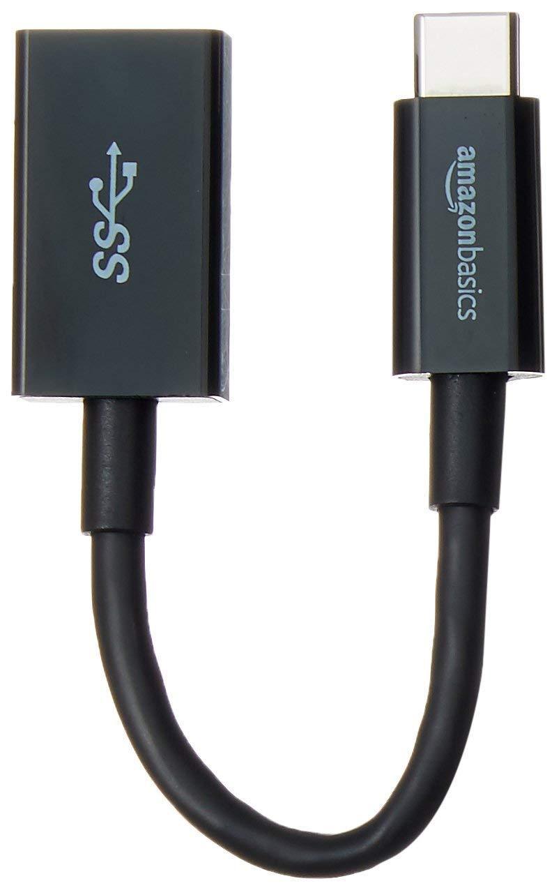  [AUSTRALIA] - Amazon Basics USB Type-C to USB 3.1 Gen1 Female Adapter - Black 1-Pack