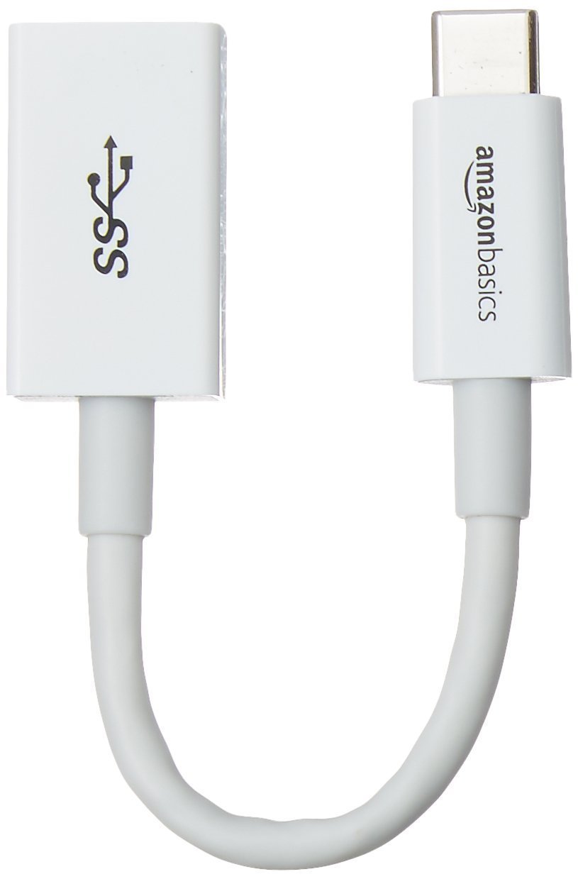  [AUSTRALIA] - Amazon Basics USB Type-C to USB 3.1 Gen1 Female Adapter - White, Pack of 1 1-Pack