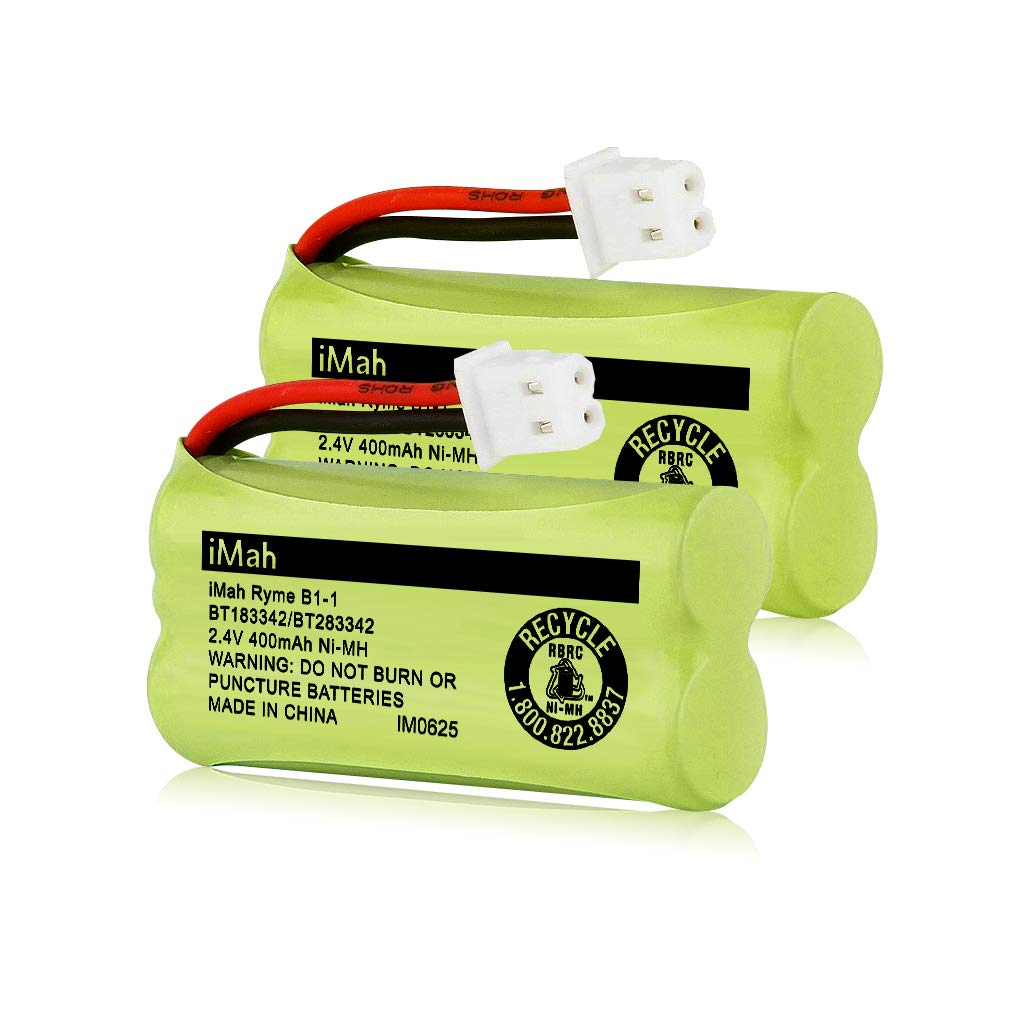  [AUSTRALIA] - iMah BT183342/BT283342 2.4V 400mAh Ni-MH Battery Compatible with AT&T CL82207 EL52100 EL50003 VTech CS6709 CS6609 CS6409 BL102-3 Handset Replace Battery BT166342 BT266342 BT162342 BT262342, 2-Pack