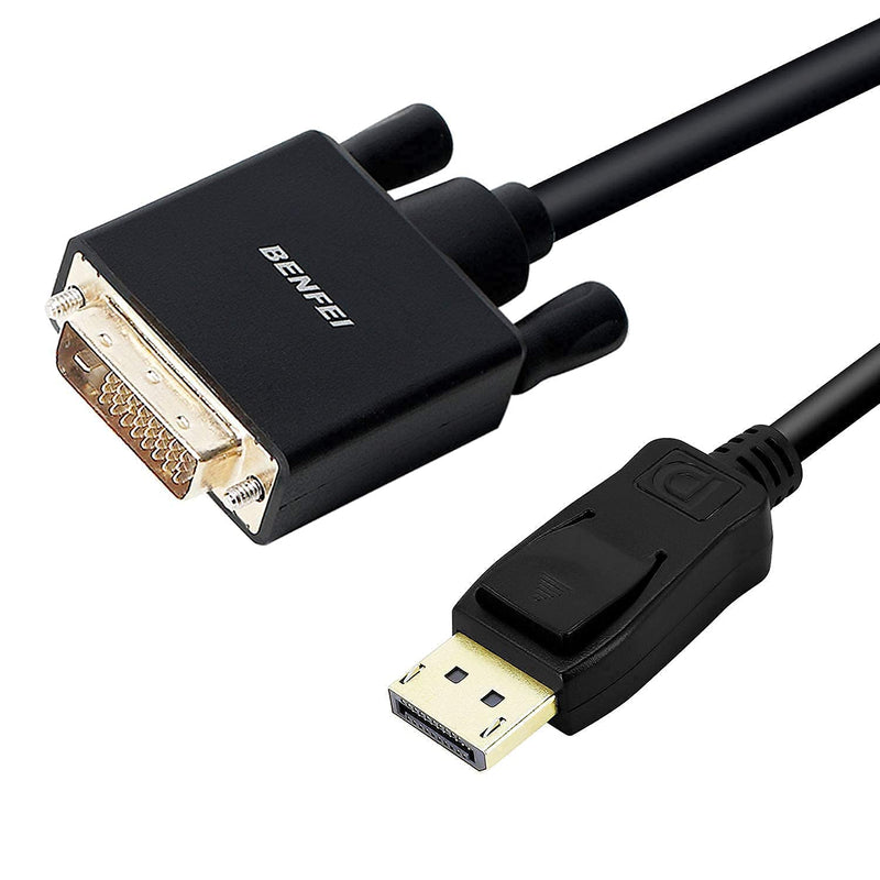 DisplayPort to DVI Adapter, Dp Display Port to DVI Converter Male to Male Gold-Plated Cord 6 Feet Black Cable for Lenovo, Dell, HP and Other Brand 1 PACK - LeoForward Australia