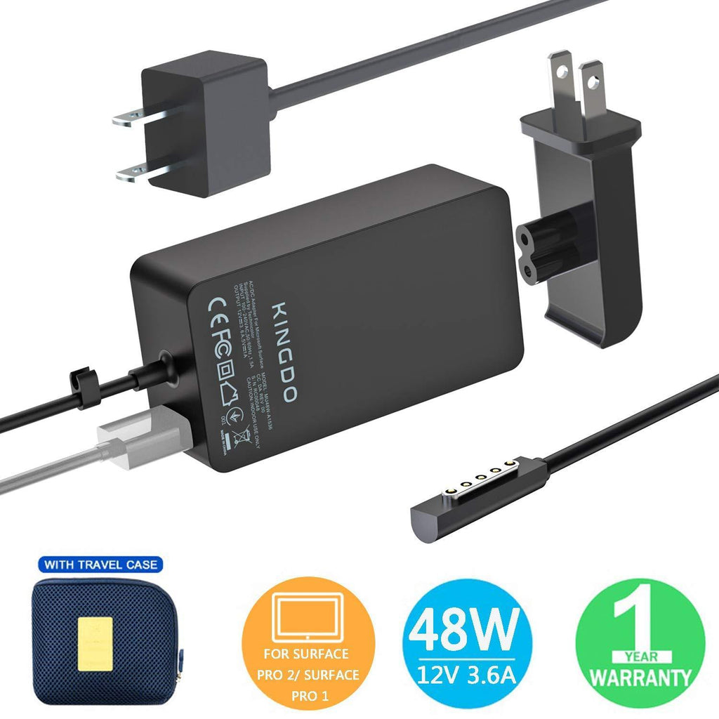  [AUSTRALIA] - Surface Pro 2 Charger Surface Pro 1 Charger,48W 12V 3.6A Surface Power Supply Adapter for Microsoft Surface Pro 2 Surface Pro 1 Surface RT with 6Ft Power Cord and Carrying Pouch by KINGDO