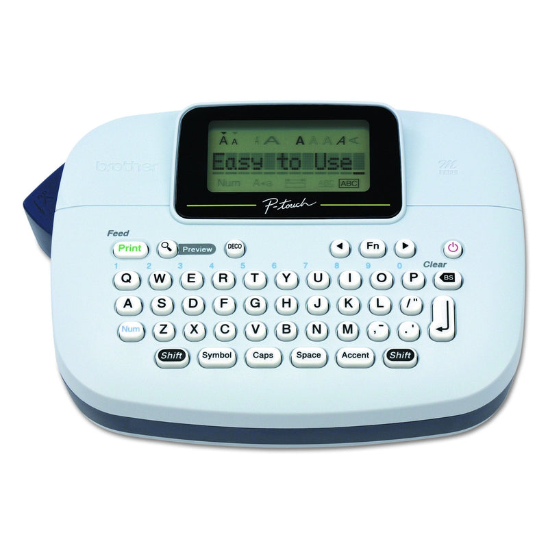  [AUSTRALIA] - Brother P-Touch, PTM95, Handy Label Maker, 9 Type Styles, 8 Deco Mode Patterns, Navy Blue, Blue Gray