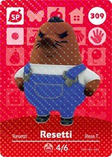  [AUSTRALIA] - Resetti - Nintendo Animal Crossing Happy Home Designer Series 4 Amiibo Card - 309
