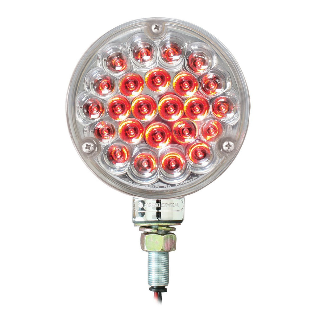  [AUSTRALIA] - Grand General 78356 4" Single Faced Red Pearl 24 LED Sealed Pedestal Light with Clear Lens