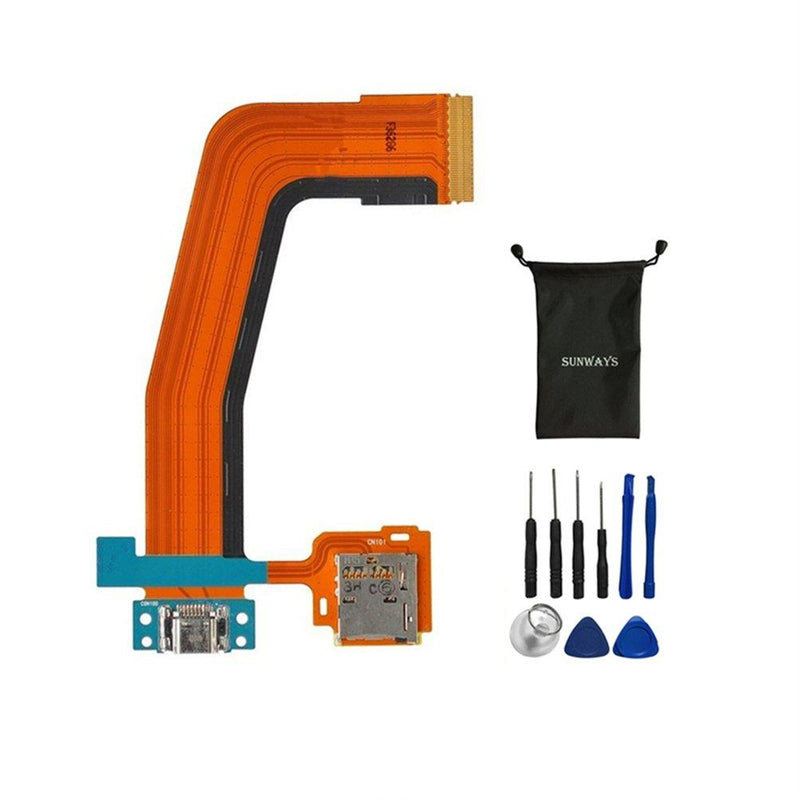 sunways Charger Dock Connector Micro USB Battery Charging Port Flex Cable with Memory Card Tray Replacement for Samsung Galaxy Tab S 10.5 T800 T801 T805 T807 with Device Opening Tools - LeoForward Australia