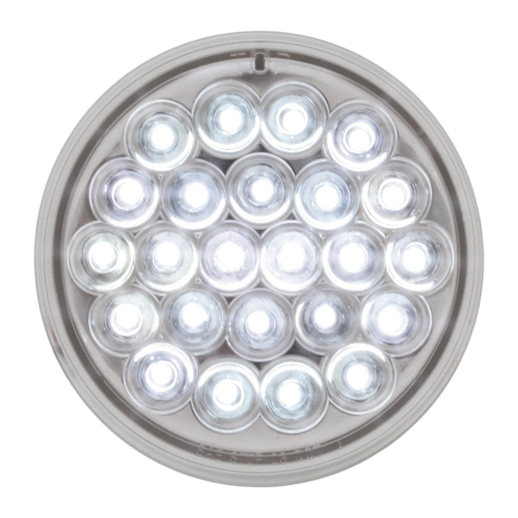  [AUSTRALIA] - GG Grand General 76509 4" Round Pearl Series 24 LED Strobe Sealed Light Lens White/Clear Light Only