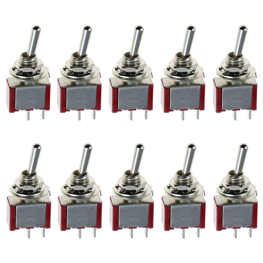  [AUSTRALIA] - ESUPPORT On/Off Mini Miniature Toggle Switch Car Dash Dashboard SPST 2Pin Pack of 10