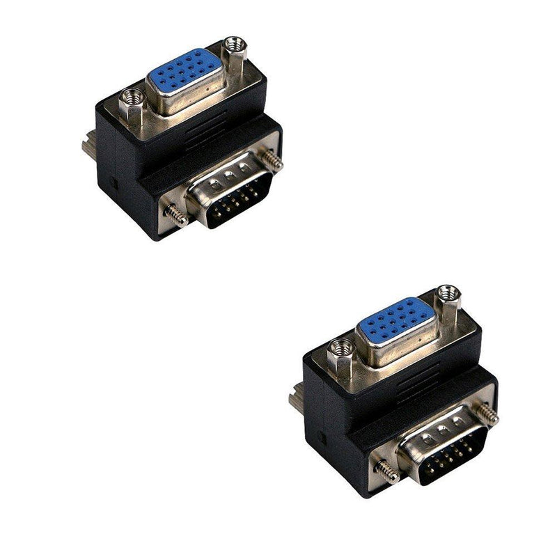 SIENOC 2PK 90 degree Right Angle VGA Male to Female 15 Pin SVGA Converter Adapter Connector for LCD Monitor TV Connector … - LeoForward Australia