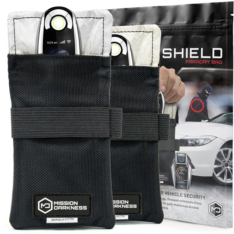  [AUSTRALIA] - Mission Darkness Faraday Bag for Keyfobs (2-Pack) // RF Shielding Protective Case for Smart Always On Keys Fobs Transmitters Small Electronics Vehicle Security Anti-Hacking Block Signal Relay