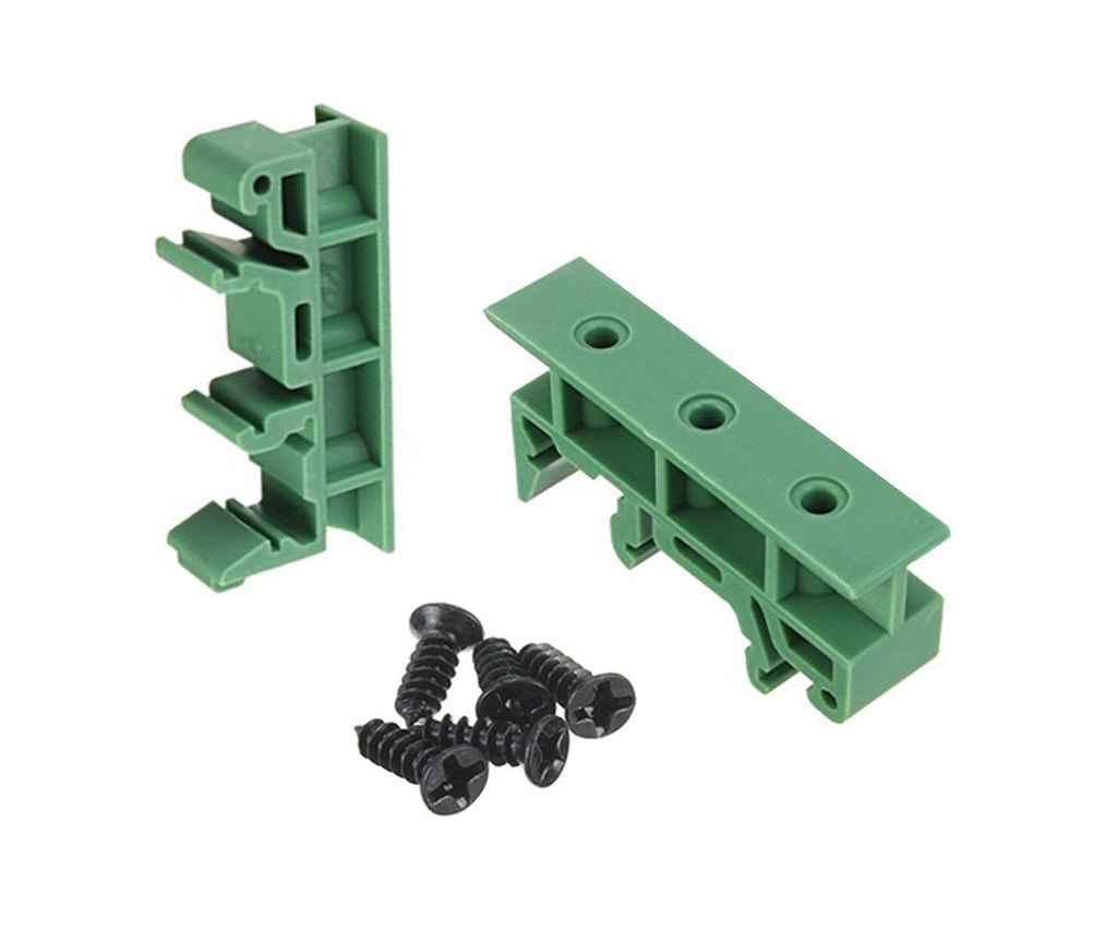 Penta Angel 5 Sets PCB DIN Rail Mounting Adapter Circuit Board Mounting Bracket Holder Carrier Clips, for 35mm, 15mm DIN Rail (Green) Green - LeoForward Australia