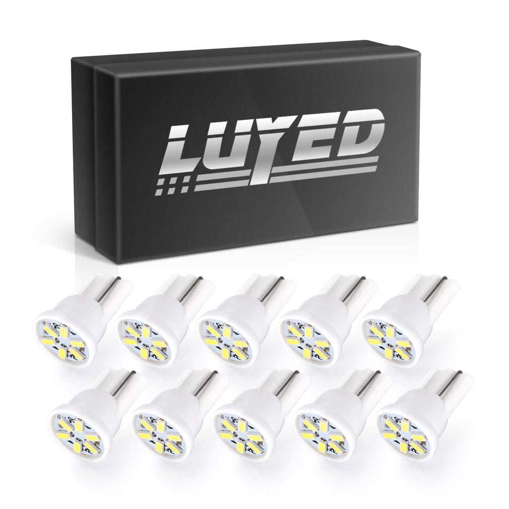 LUYED 10 X 3014 6-EX Chipsets W5W 194 168 2825 Led Bulbs,Xenon White(super low current) - LeoForward Australia