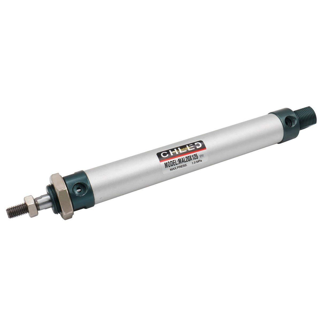 Baomain Mini Air Cylinder MAL 20 X 125 Single Male Thread Rod Dual Action 20 Bore 125 Stroke - LeoForward Australia