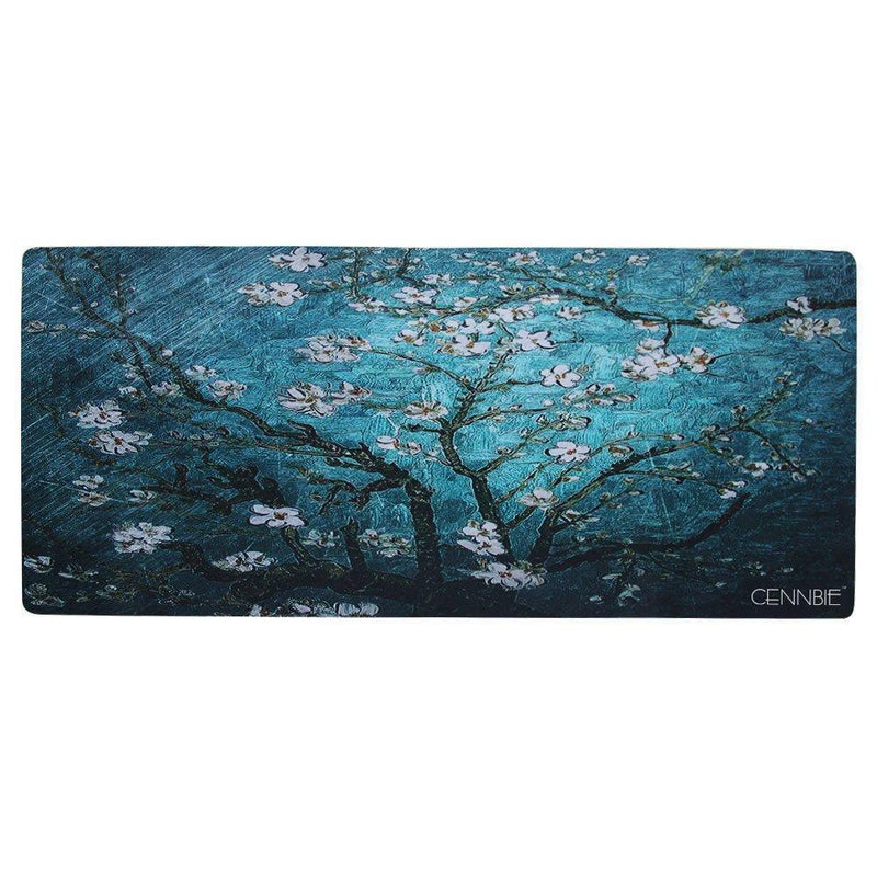 Cennbie Blossoming Almond Tree Rectangle Large Gaming Mouse Pad Extended Oblong Gaming Mousepad Mouse Mat in 895mm395mm1.8mm (Edge Stitched) Apricot blossom - LeoForward Australia