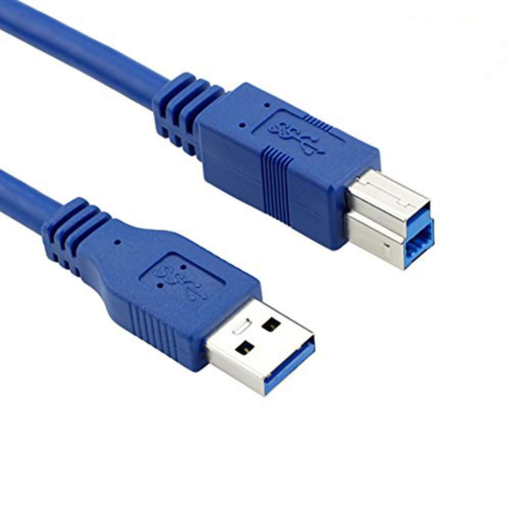 Bluwee USB 3.0 Cable - Type A-Male to Type B-Male - 1 Foot (0.3 Meters) - Round Blue 1 FT - LeoForward Australia
