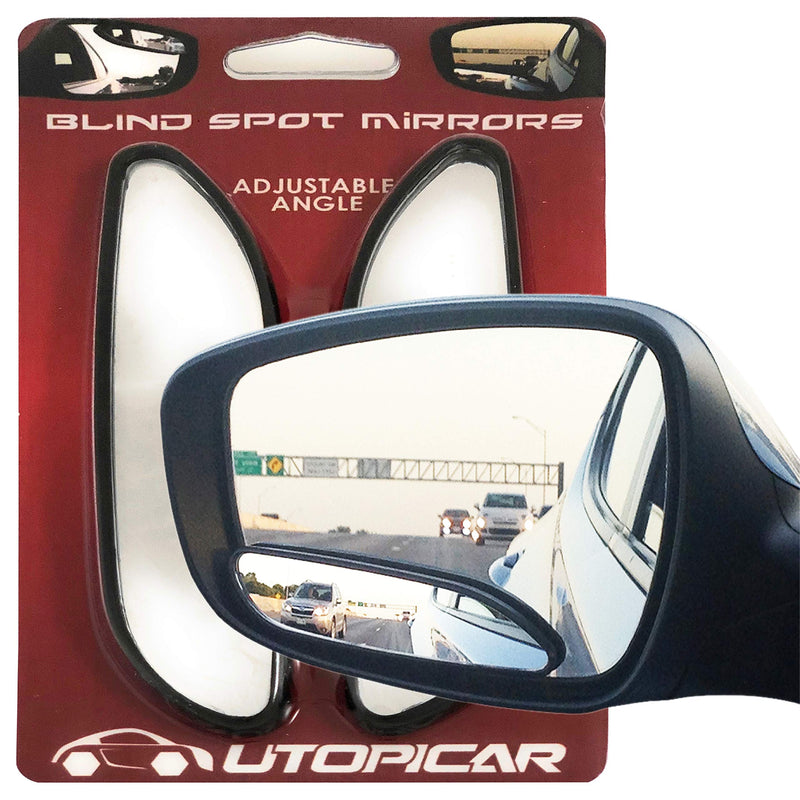  [AUSTRALIA] - Blind Spot Mirrors. long design Car Mirror for blind side by Utopicar for traffic safety. Door mirrors for great rear view! [stick-on] (2 pack)