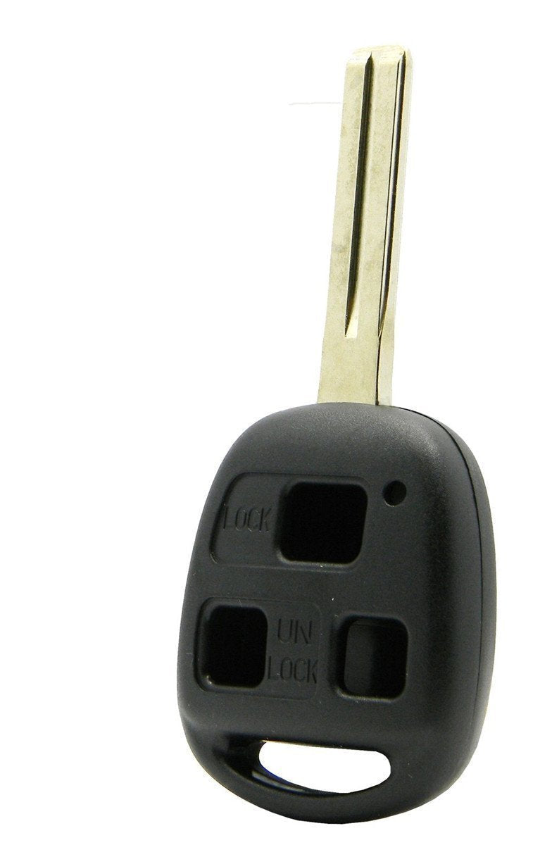 KEMANI Uncut Blade Remote Entry Car Key Case Fob Shell Replacement For LEXUS ES, GS, IS, LS, LX, RX, SC 3 Buttons Black - LeoForward Australia