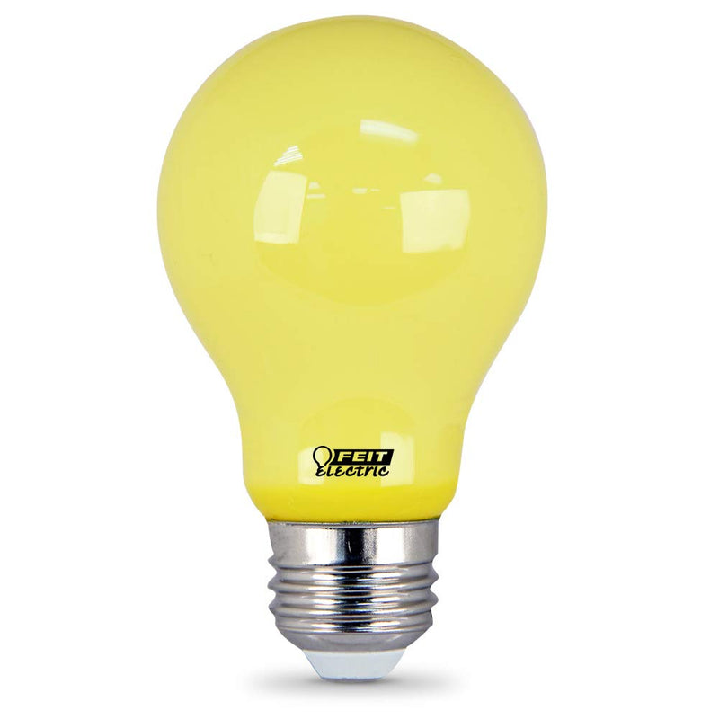  [AUSTRALIA] - Feit Electric A19/BUG/LED 60W EQ Non DM LED Light Bulb , Yellow, Pack of 1 LED Bug Light 60W