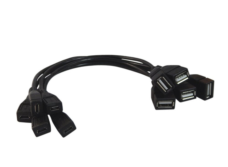  [AUSTRALIA] - YCS Basics 9 Inch USB 2.0 A Female To Micro B Female Extension Cable 5 Pack