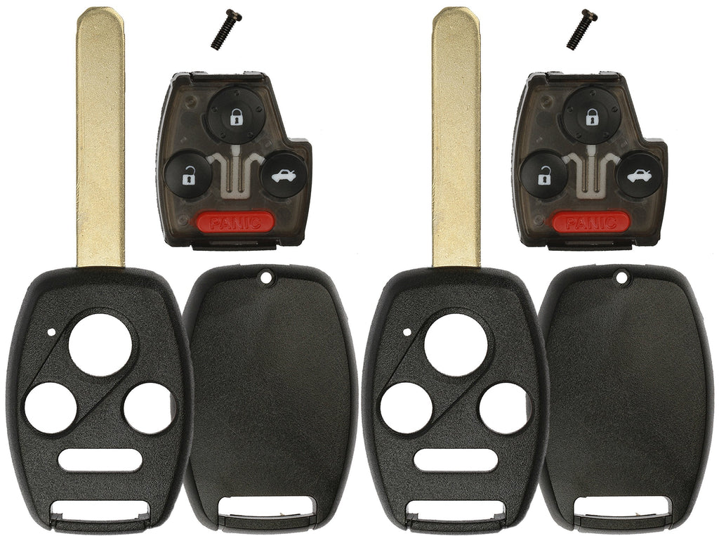  [AUSTRALIA] - KeylessOption Keyless Remote Uncut Car Key Fob Shell and Button Pad With Chip Slot For OUCG8D-380H-A (Pack of 2)