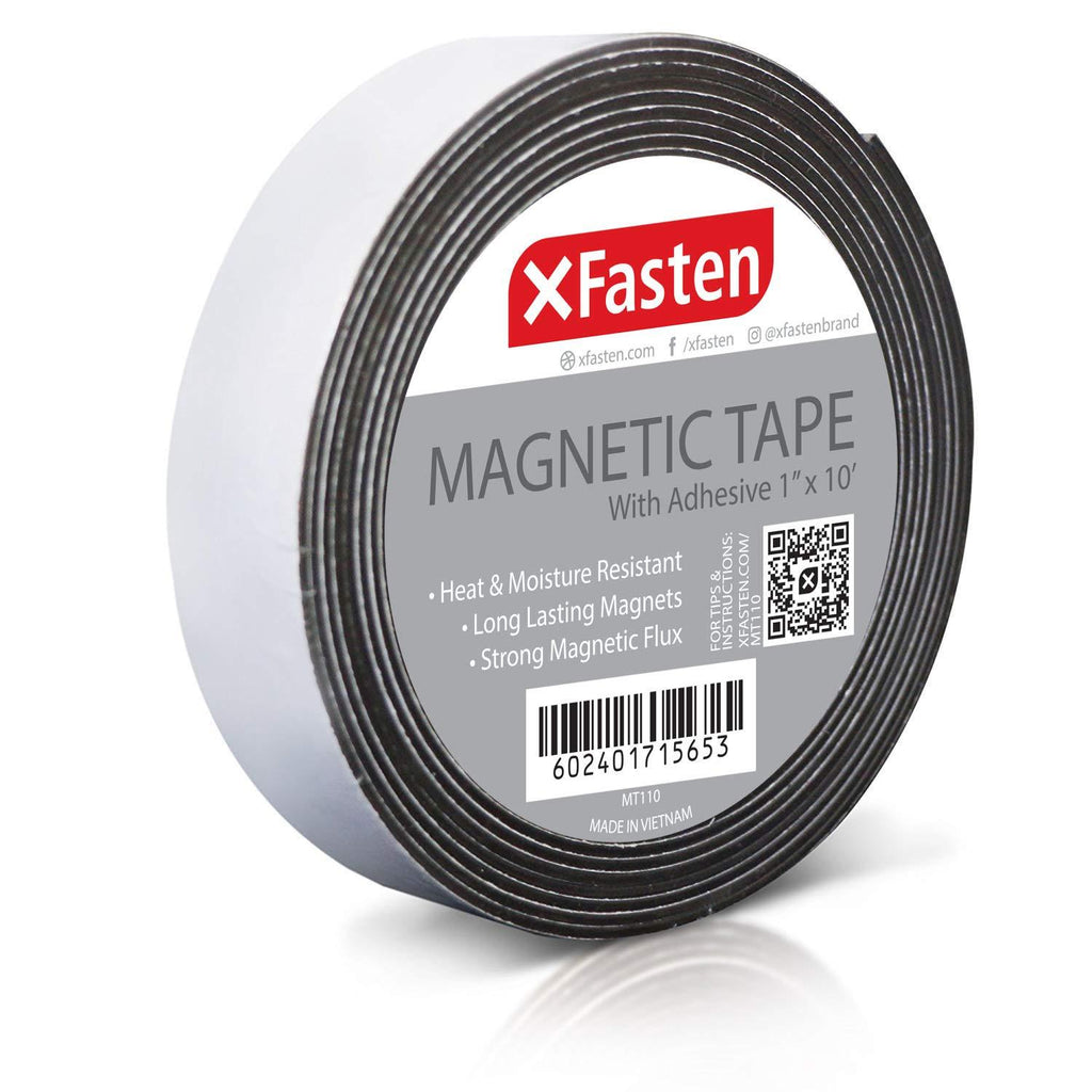 XFasten Premium Flexible Magnetic Tape with Adhesive, 1 Inch x 10 Feet, Strong Magnetic Flux - Easy to Cut - Perfect for DIY Projects - LeoForward Australia