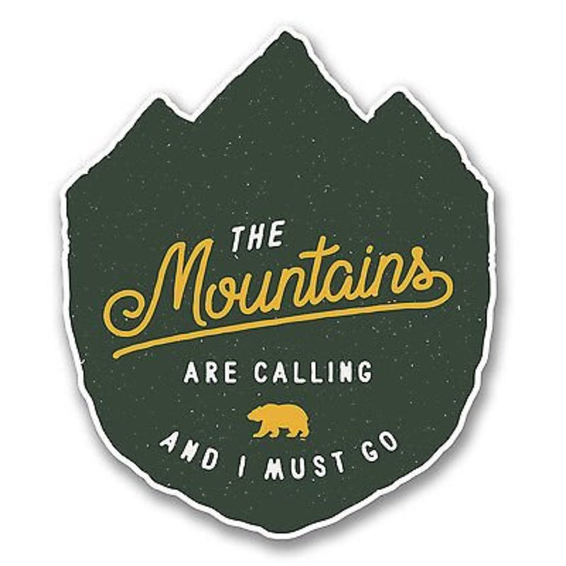  [AUSTRALIA] - NI3802-Pack The Mountains Are Calling Sticker/Decal | Premium Quality Vinyl Sticker | 4-Inches by 3.5-Inches