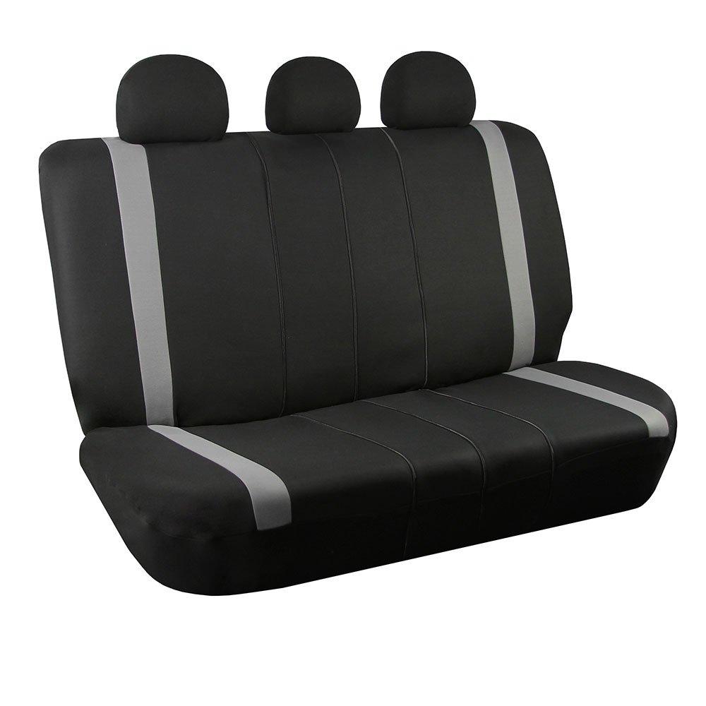 FH Group FB033GRAY013 Bench Seat Cover (Supreme Modernistic Split Compatible Gray) Gray-Bench - LeoForward Australia