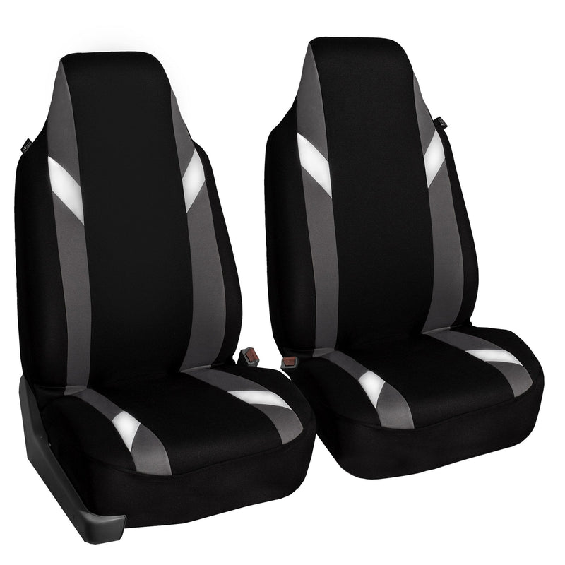  [AUSTRALIA] - FH Group FB133GRAY102 Bucket Seat Cover (Supreme Modernistic Airbag Compatible (Set of 2) Gray)