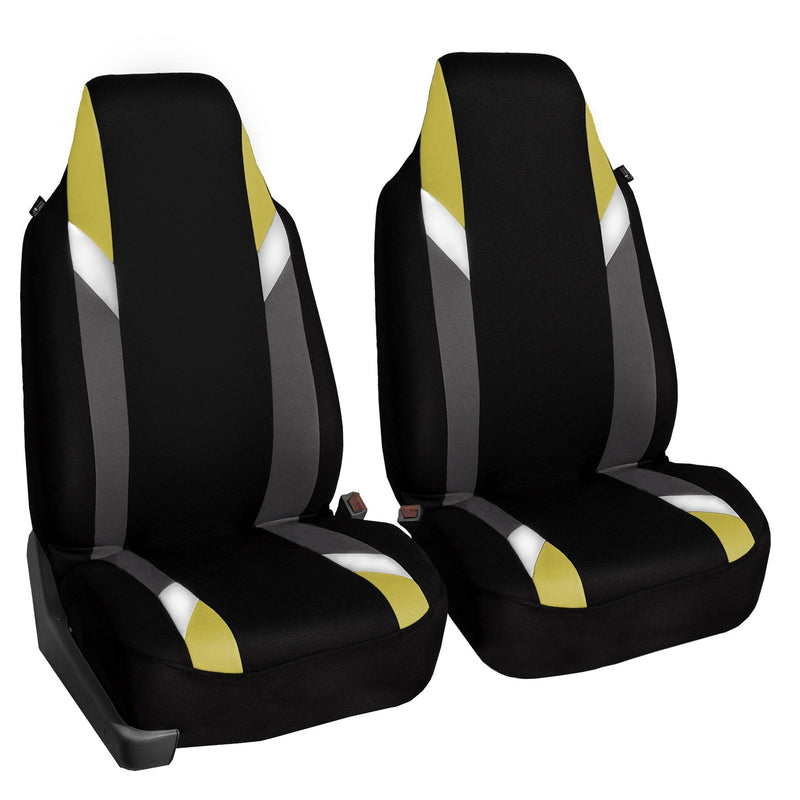  [AUSTRALIA] - FH Group FB133YELLOW102 Bucket Seat Cover (Supreme Modernistic Airbag Compatible (Set of 2) Yellow)