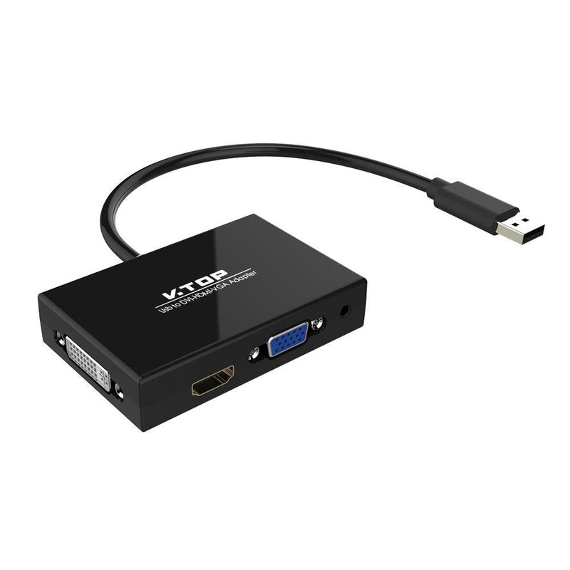  [AUSTRALIA] - USB 3.0 to HDMI-DVI-VGA Video Graphics Card Adapter for Multiple Monitors-Add HDMI and DVI-D or HDMI and VGA (Compatible for Windows 10, 8.1, 7, XP) HDIM+DVI+VGA