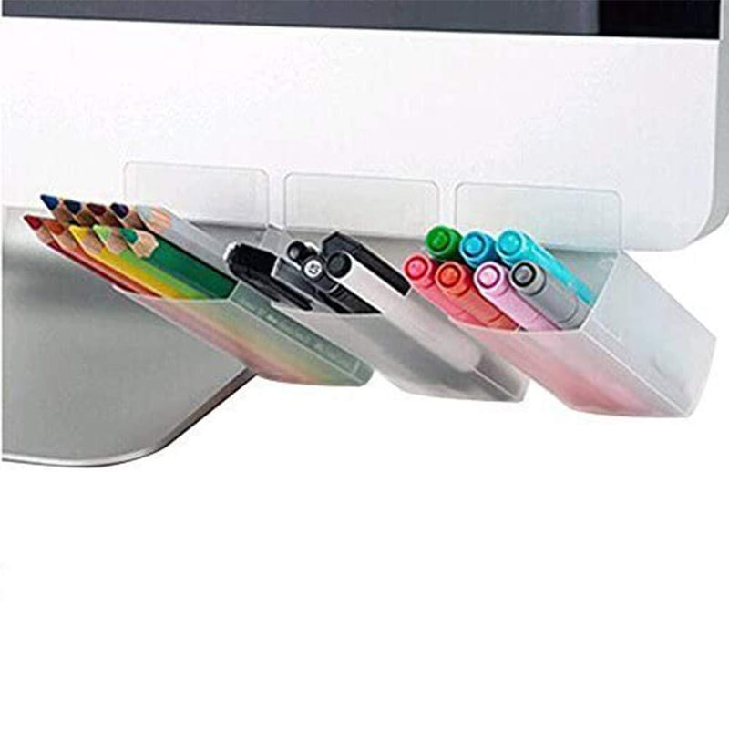 Da Jia 5PCS Creative Desktop DIY Self-Adhesive Pencil Holder Organizer for Computer Monitor/Office Desk(Trapezoidal) Trapezoidal - LeoForward Australia